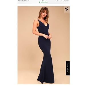 Lulus Navy Gown NEW WITH TAGS